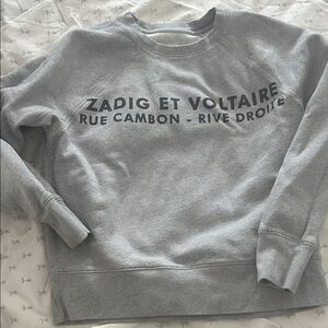 Zadig & Voltaire Heather Gray Logo Sweatshirt